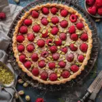 Pistachio and Raspberry Frangipane Tart