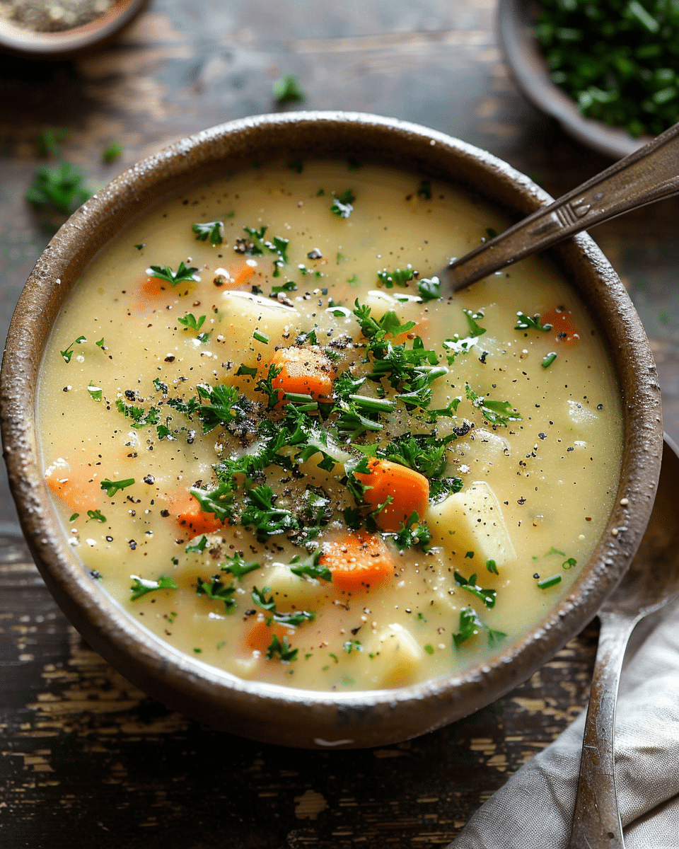 Traditional German Potato Soup (Kartoffelsuppe)