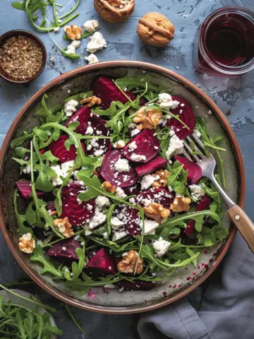 Beetroot Rocket Salad with Feta and Walnuts