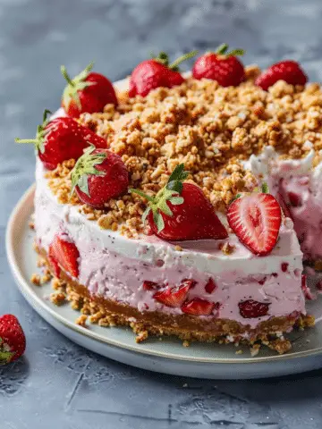 Berrylicious Strawberry Crunch Cheesecake
