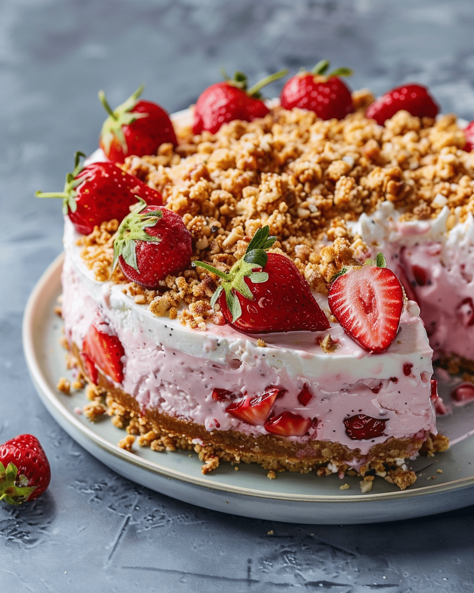 Berrylicious Strawberry Crunch Cheesecake