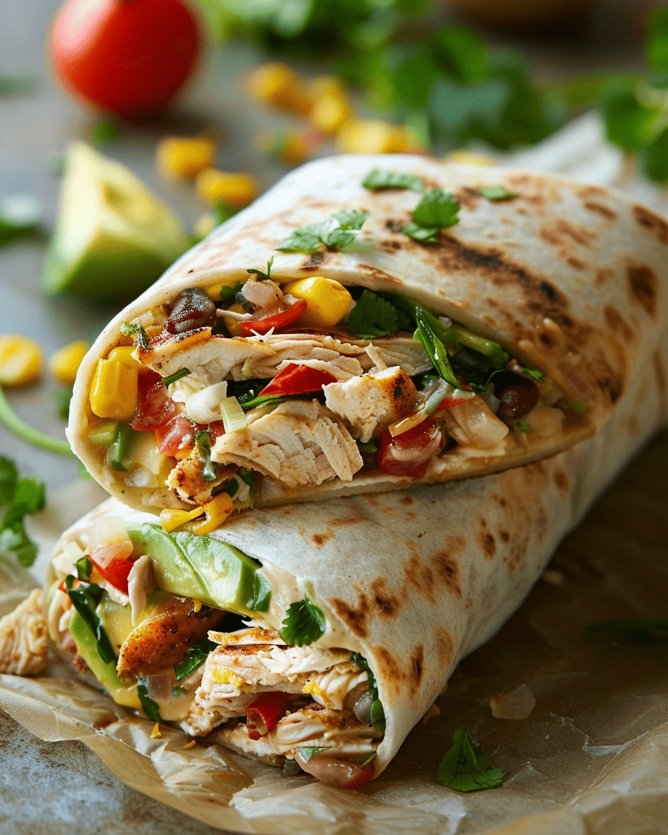 Chicken Avocado Ranch Burritos
