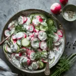 Cucumber Radish Salad with Creamy Chive Dressing
