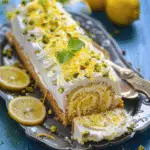 Lemon Pistachio Swiss Roll Cake