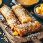 Peach Cobbler Egg Rolls