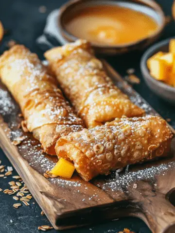 Peach Cobbler Egg Rolls