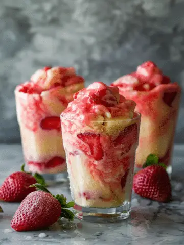 Pineapple Strawberry Swirled Slushies