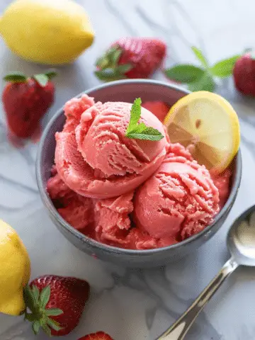 Strawberry Lemon Sorbet