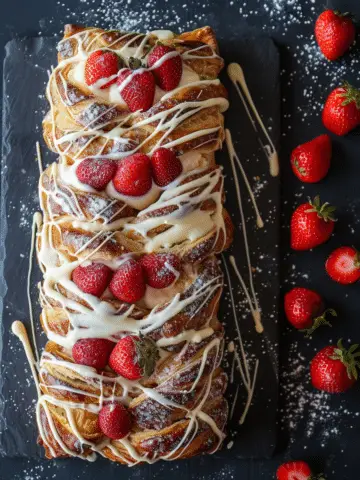 Strawberry Mascarpone Puff Pastry Braid