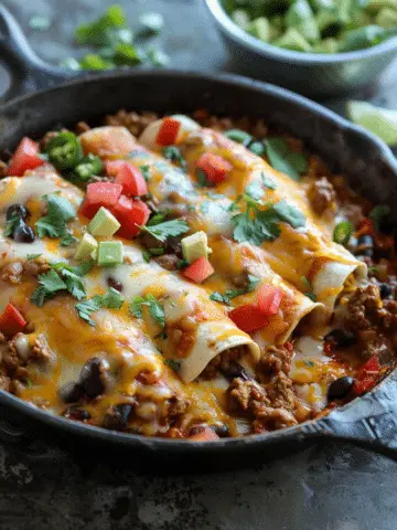 Beef Skillet Enchiladas