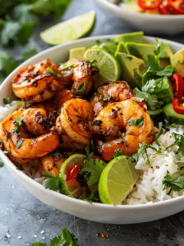 Healthy Chili Lime Shrimp Bowls