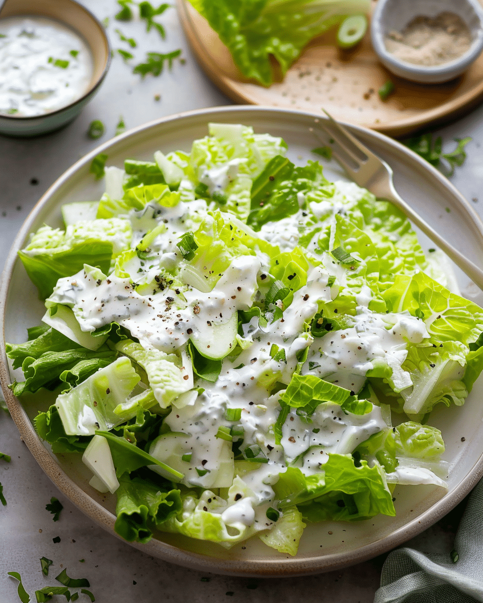 Little Gem Salad with Dilly Ranch Dressing