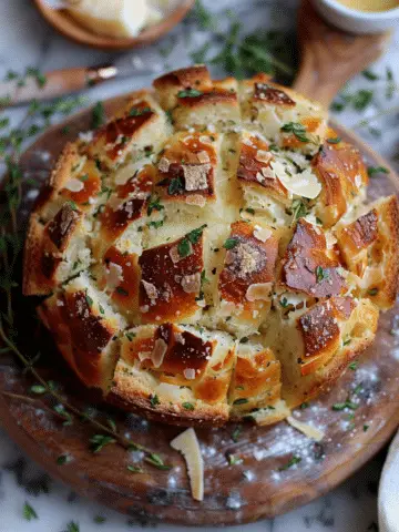 Roasted Garlic Parmesan Pull-Apart Sourdough