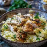 Sautéed Garlic Cabbage with Tender Chicken