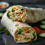 Shredded Chicken Wrap With Cucumber