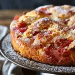 Sour Cream Rhubarb Coffee Cake