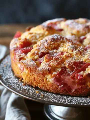 Sour Cream Rhubarb Coffee Cake