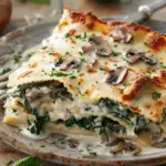 Easy Creamy Spinach Mushroom Lasagna