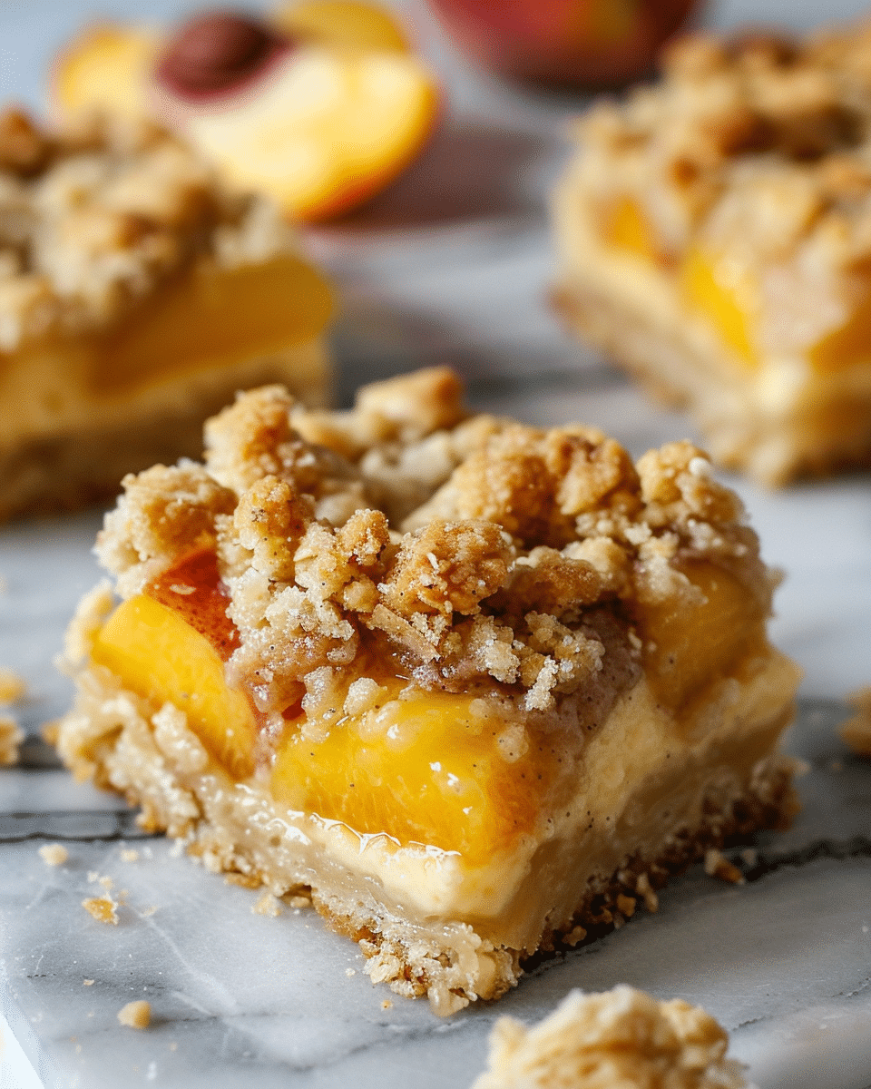 Peaches and Cream Crumble Bars