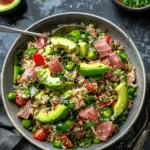 Tuna Avocado Crispy Rice Salad