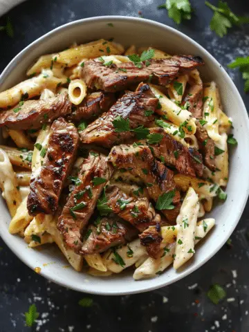Cajun Steak Penne with Ranch Honey Cheese Sauce
