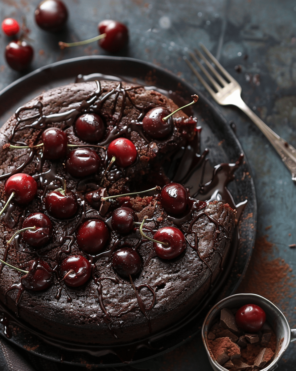 Chocolate Cherry Upside Down Cake