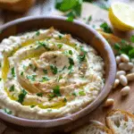 Creamy Roasted Garlic Scape White Bean Dip