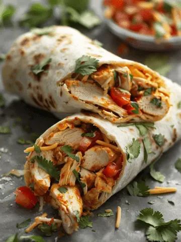 Crispy Parmesan Garlic Chicken Burritos