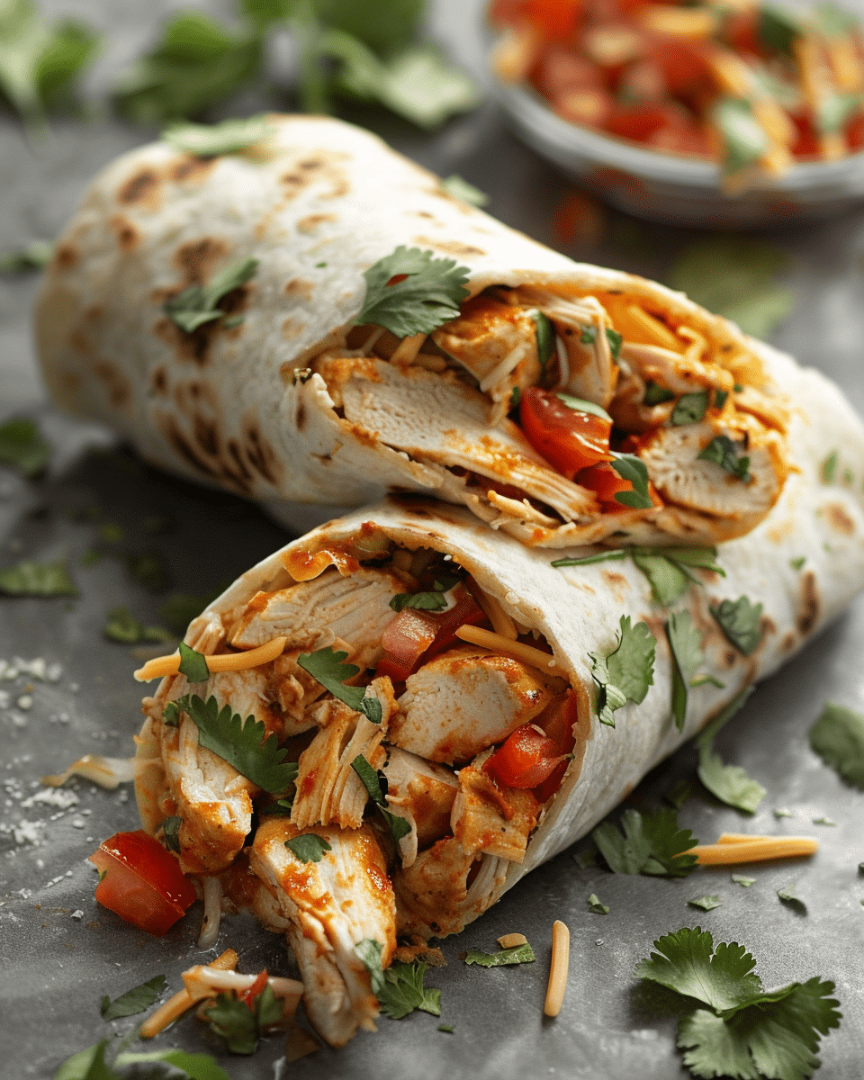 Crispy Parmesan Garlic Chicken Burritos