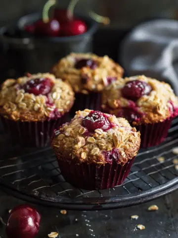 No-Flour Pistachio Cherry Oat Muffins (Gluten-Free)