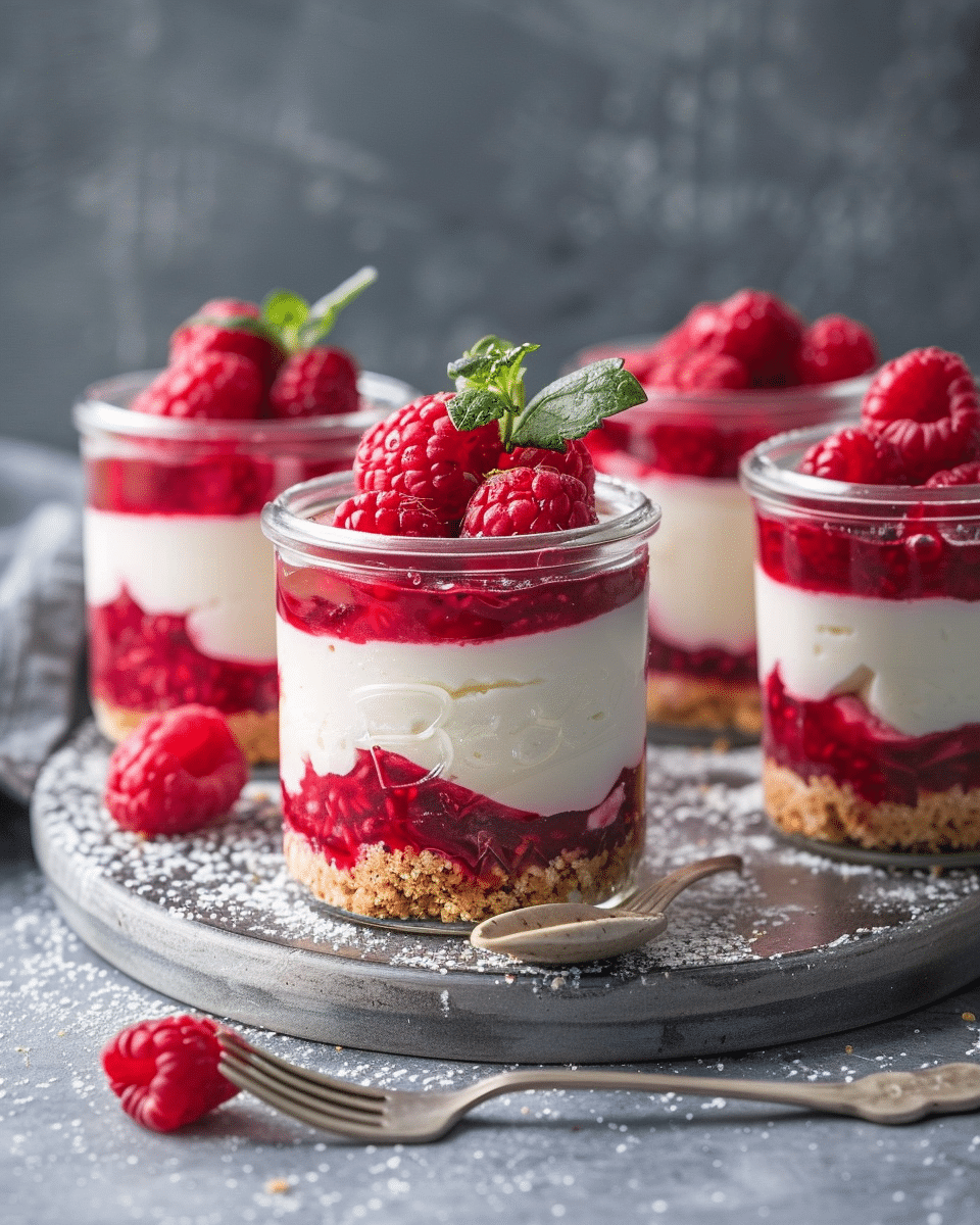 Raspberry Cheesecake Jars
