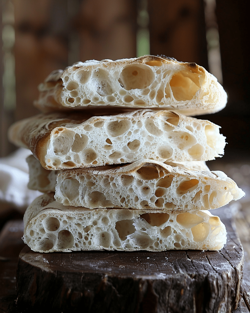 Traditional Italian Ciabatta Bread