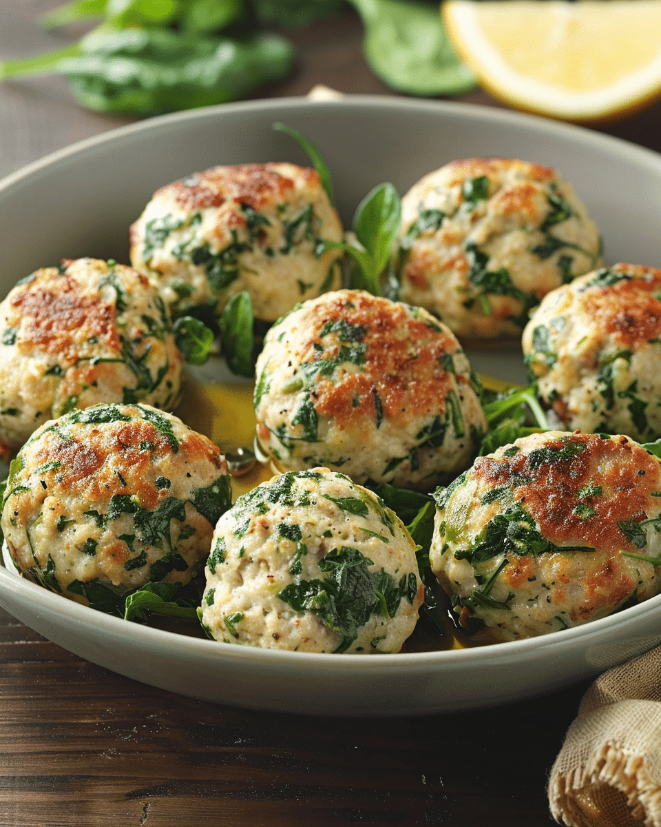 Turkey, Spinach & Cheese Meatballs