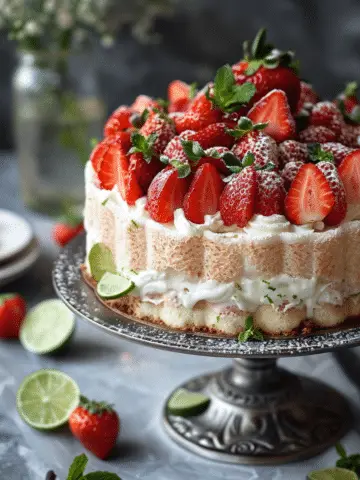 Strawberry, Lime & Mint Charlotte