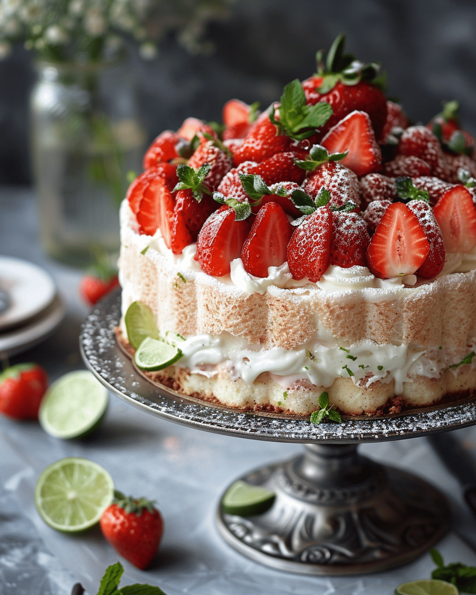 Strawberry, Lime & Mint Charlotte