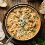 Creamy Parmesan Italian Sausage Ditalini Soup