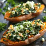 Spinach and Feta Stuffed Sweet Potatoes